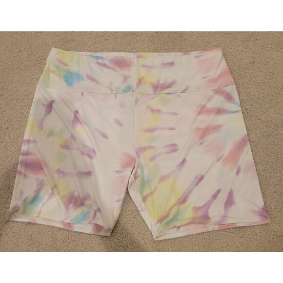 NWT Revolve AFRM Lawson High Rise Bike Shorts Tie Dye Size 2X Gym Exercise - Picture 2 of 9